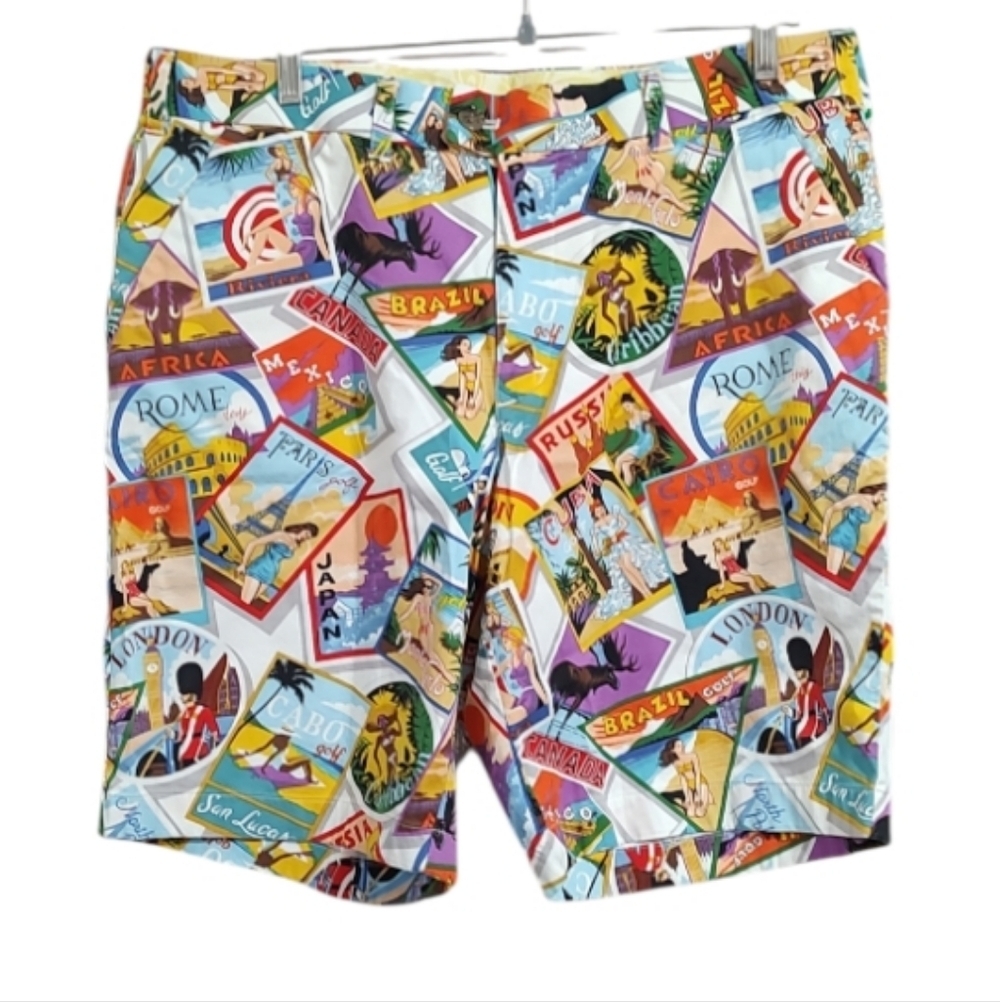 Loudmouth Travel Print Golf Shorts